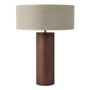Table lamps - PAULIN lamp base in waxed mango wood with walnut finish - ø 13 x 42.5 cm - BLANC D'IVOIRE