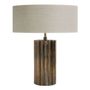 Lampes à poser - Pied de lampe ATHENA en métal finition laiton antique - ø 15 x 33 cm - BLANC D'IVOIRE