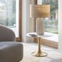 Table lamps - ATHENA lamp base in white ceramic - ø 17 x 50 cm - BLANC D'IVOIRE