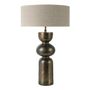 Table lamps - AMALIANE lamp base in gold metal - ø 19 x 57.5 cm - BLANC D'IVOIRE