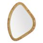 Mirrors - COSMO mirror in rattan and brass-finish gold metal - Large model - H. 69 cm - BLANC D'IVOIRE