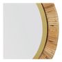 Miroirs - Miroir COSMO en rotin et métal doré finition laiton - Grand modèle - H. 69 cm - BLANC D'IVOIRE