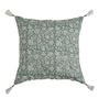 Coussins textile - Housse de coussin EDEN en coton - Céladon - 50 x 50 cm - BLANC D'IVOIRE