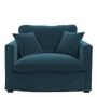 Armchairs - ANGIE armchair in velvet - Peacock blue - BLANC D'IVOIRE