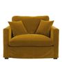 Armchairs - ANGIE armchair in velvet - Saffron - BLANC D'IVOIRE