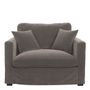 Fauteuils - Fauteuil ANGIE en velours - Taupe - BLANC D'IVOIRE