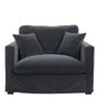 Fauteuils - Fauteuil ANGIE en velours - Gris foncé - BLANC D'IVOIRE