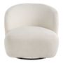 Fauteuils - Fauteuil tournant LISETTE en bouclette - Crème - BLANC D'IVOIRE