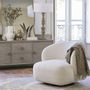 Fauteuils - Fauteuil tournant LISETTE en bouclette - Crème - BLANC D'IVOIRE