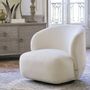 Fauteuils - Fauteuil tournant LISETTE en bouclette - Crème - BLANC D'IVOIRE
