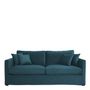 Sofas - ANGIE velvet sofa - Peacock blue - BLANC D'IVOIRE