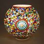 Table lamps - Rainbow big oval handmade lamp in mosaic glass height 32 cm. - SOUL LIGHT EUROPE