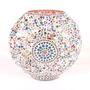 Table lamps - Rainbow big oval handmade lamp in mosaic glass height 32 cm. - SOUL LIGHT EUROPE