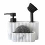 Brushes - CC74067 Marble Poly. Soap Dispenser/Sponge - ANDREA HOUSE