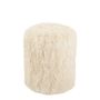 Chairs - MU74085 Ivory Mongolian Pouf Ø36X45Cm - ANDREA HOUSE