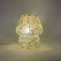 Table lamps - Glacial Gold small mashroom Handmade Lamp in mosaic glass h. 17 cm. - SOUL LIGHT EUROPE
