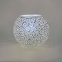 Table lamps - White Daisy medium oval Handmade Lamp in mosaic glass h. 25 cm. - SOUL LIGHT EUROPE