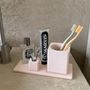 Meubles pour salle de bain - Porte-brosse à dents de la Terre de Diatomacée Carrée Salle de bain 3P - LEAF HOME