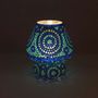 Table lamps - Blue Sauna big mashroom Handmade Lamp in mosaic glass h. 32 cm. - SOUL LIGHT EUROPE