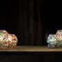 Lampes de table - Grande lampe ovale Harlequin faite main en verre mosaïque h. 32 cm. - SOUL LIGHT EUROPE