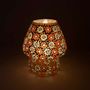 Table lamps - Orange blossom medium mashroom Handmade Lamp in mosaic glass h. 25 cm. - SOUL LIGHT EUROPE