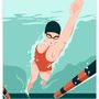 Affiches - Affiche natation | Poster nageuse - ZEHPUR