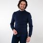 Apparel - ADRIAN Plain sailor sweater 100% virgin wool - ROYAL MER