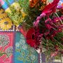 Kitchen linens - Flower stamps tea towel - BEAUVILLÉ