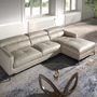 Sofas - Right chaise longue sofa sand leather - ANGEL CERDÁ