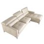 Sofas - Right chaise longue sofa sand leather - ANGEL CERDÁ