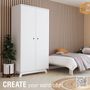 Wardrobe - MADAVIN WARDROBE 2 DOORS MAX FEET - MATHY BY BOLS