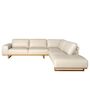 Sofas - Right corner sofa in sand leather - ANGEL CERDÁ