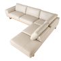 Sofas - Right corner sofa in sand leather - ANGEL CERDÁ