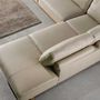 Sofas - Right corner sofa in sand leather - ANGEL CERDÁ