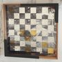 Caskets and boxes - Glass and wooden chessboard, chess game - NARCIS