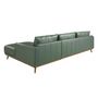 Sofas - Right chaise longue sofa in green leather - ANGEL CERDÁ