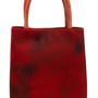 Bags and totes - Sunset Vermilion Comic Walk Crimson Mulberry Silk Tote Bag - THE ZHAI｜CHINESE CRAFTS CREATION