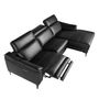 Sofas - Right chaise longue relaxation sofa in black leather - ANGEL CERDÁ