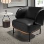 Armchairs - Black leather armchair - ANGEL CERDÁ