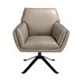 Armchairs - Dark grey leather swivel armchair - ANGEL CERDÁ