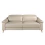 Sofas - 3 seater relax sofa in taupe grey leather - ANGEL CERDÁ