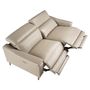 Sofas - 3 seater relax sofa in taupe grey leather - ANGEL CERDÁ