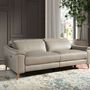 Sofas - 3 seater relax sofa in taupe grey leather - ANGEL CERDÁ