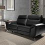 Sofas - 2 seater black leather relax sofa - ANGEL CERDÁ