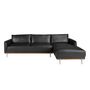 Sofas - Right chaise longue sofa black leather - ANGEL CERDÁ