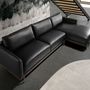 Sofas - Right chaise longue sofa black leather - ANGEL CERDÁ