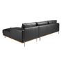 Sofas - Right chaise longue sofa black leather - ANGEL CERDÁ