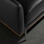 Sofas - Right chaise longue sofa black leather - ANGEL CERDÁ