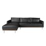 Sofas - Left chaise longue sofa black leather - ANGEL CERDÁ