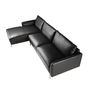 Sofas - Left chaise longue sofa black leather - ANGEL CERDÁ